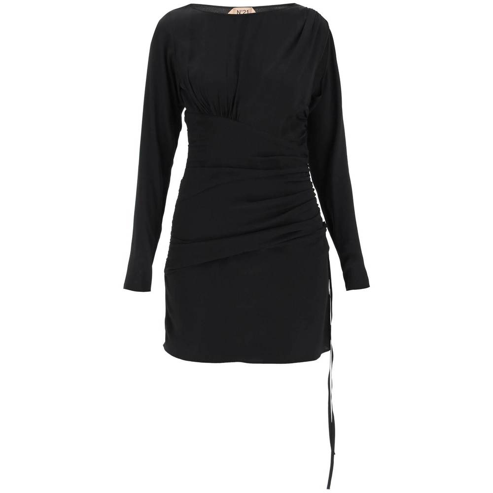 N21 long sleeve silk blend mini dress